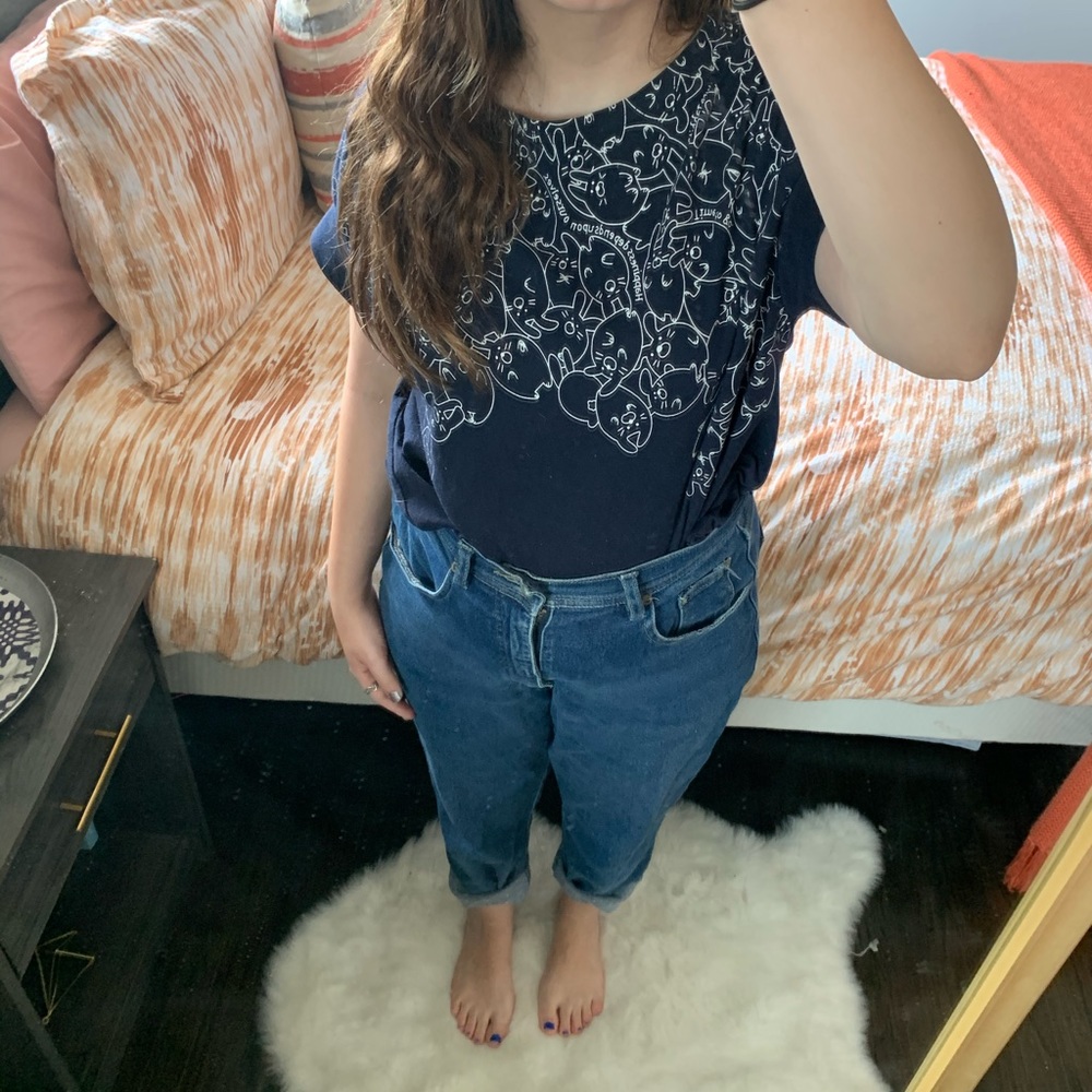 Navy Blue Rabbit Print Top - Picture 5 of 5